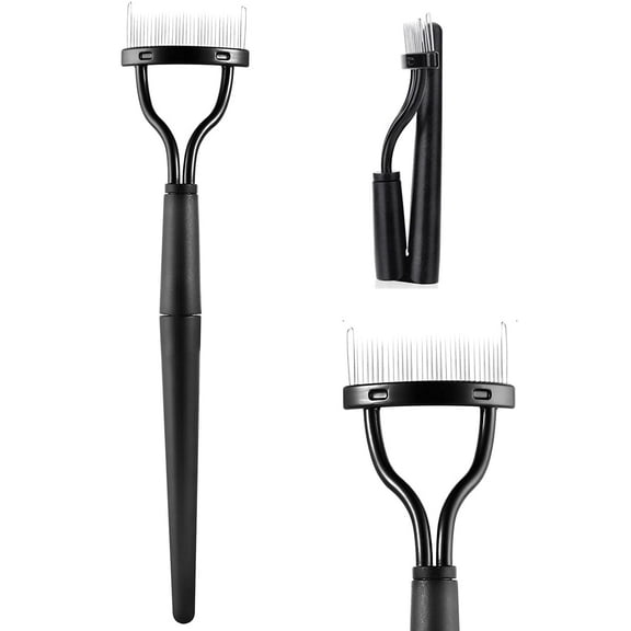 Eyelash Comb Eyelash Separator Mascara Applicator Folding Eyebrow Brush Metal Teeth Eye Lash Comb eyelash brush with Comb Cover