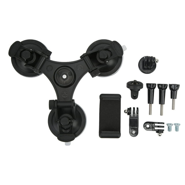 Tripod Suction Cup Holder, Angle Adjustable Triple Suction Cup Mount ABS Strong Adsorption Good Stability For Mobile Phones For Action Cameras