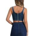 thumbnail image 3 of INSPIRE CHIC Denim Corset Tops for Women's Sleeveless Bustier Jean Crop Tank Top, 3 of 4