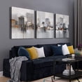 thumbnail image 3 of 3 Panel Canvas Wall Art Prints - Modern New York Prints Colorful Abstract Cityscape Brooklyn Bridge Picture Stretched and Framed for Living Room Home Office Decor - 12"x16" x 3 Panels, 3 of 6