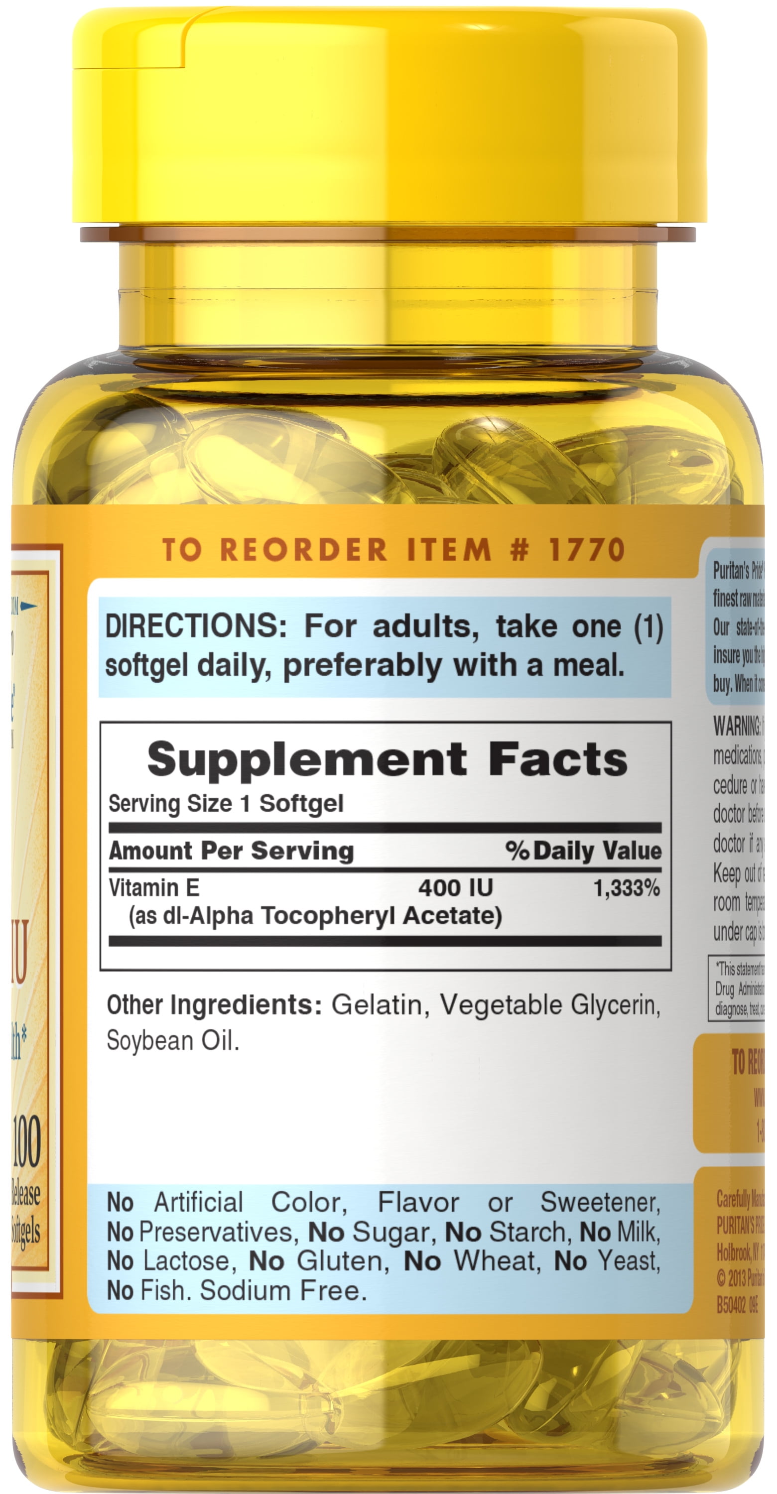 Puritans Pride Vitamin E 400 Iu Walmartcom