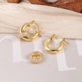 thumbnail image 6 of Lancharmed Gold Plated Cute Earrings for Womens,Knife Pin Hollow Tube Zircon Bezel Earring Sister Birthday Gifts, 6 of 7