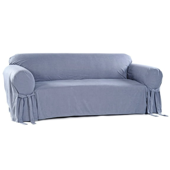 Classic Slipcovers Ultimate Suede Loveseat Slipcover Blue