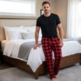 thumbnail image 7 of #followme Microfleece Mens Buffalo Plaid Pajama Pants with Pockets (Buffalo Plaid - Orange Black, Small), 7 of 7