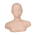 thumbnail image 2 of Cabeza de maniquí para práctica de maquillaje, cabeza de muñeca, modelo de cosmetología profesional suave, de hombros para salón de belleza y, 2 of 8