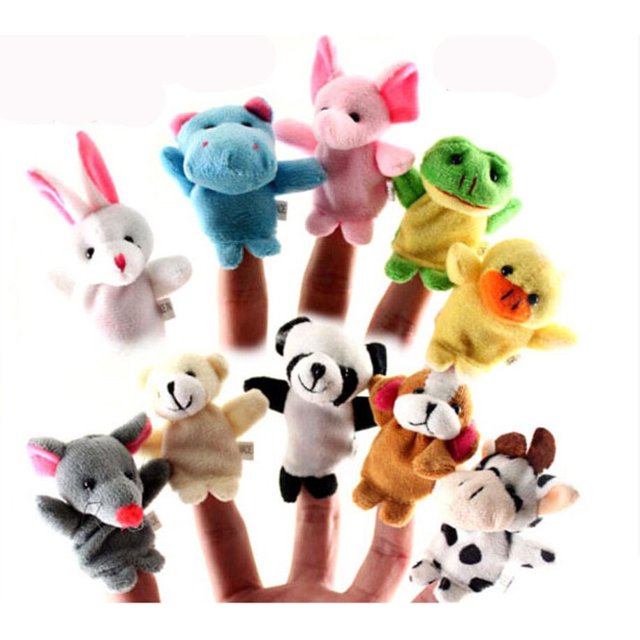 Marionetas de mano para niños y bebés, conjunto de animales de peluche, muñecos de dibujos animados3244