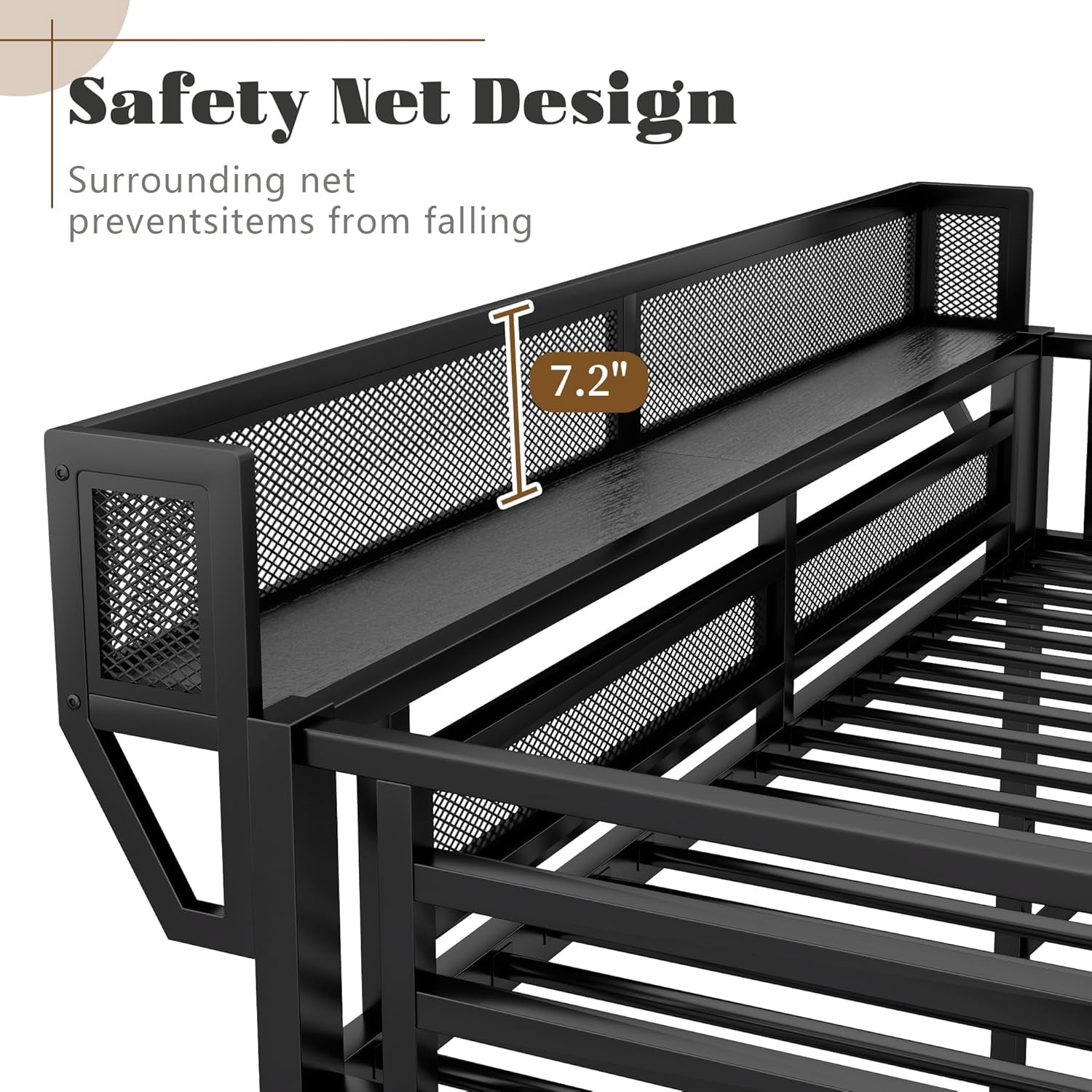 Mirightone Full Size Loft Bed with Stairs, Metal Loft Beds Full with Storage Shelves, Adults Loft Bed with Wardrobe, Heavy Duty High Lofted Bed,Convertible Staircase, All black