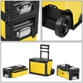 thumbnail image 5 of DNA Motoring 19.5" W X 28.5" H X 12" D 3-Tier Stackable Extendable Handle Trolley Tool Box Yellow, 5 of 7