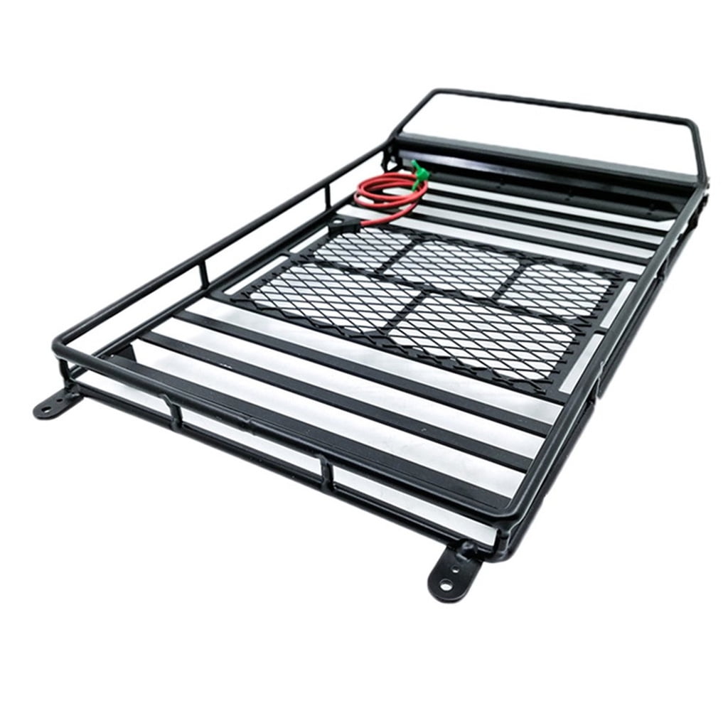 RC Roof Rack Luggage With Light Bar - Aluminum Alloy Carrier For 1/10 Scale Crawler Cars