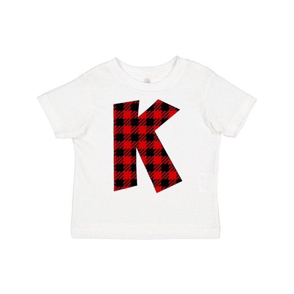 Inktastic Red Buffalo Plaid Initial K Boys or Girls Toddler T-Shirt