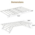 thumbnail image 3 of Twin Pop Up Trundle Bed Frame,Trundle Day Bed with Lockable Casters,Foldable Metal Platform,White, 3 of 7
