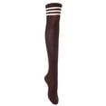 thumbnail image 2 of Big Girls' Women's 4 Pairs Over Knee High Thigh High Cotton Socks Leg Wamers Size L/XL(Black,Coffee,Dark Grey,White) 4c6, 2 of 4