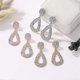 thumbnail image 3 of Farfi Bohemia - Pendientes colgantes con forma de lágrima hueca y relieve geométrico para mujer, regalo de joyería, oro rosa, 3 of 5