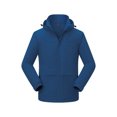 thumbnail image 2 of Windbreaker Jacket Men's Man Solid Color Three Prevention Cottoning Climbing Wear As One Down Cotton Intensification Warm Outdoor Jacket Blue 4XL Zip Front Windbreaker Jacket, 2 of 8