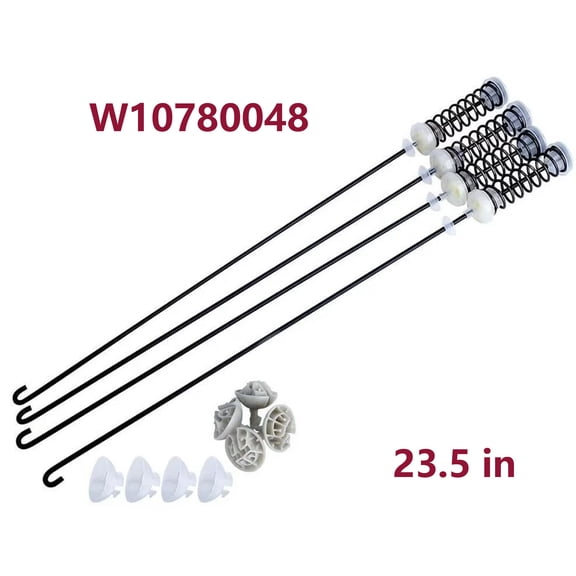 Washer Suspension Rod Kit Fit for Whirlpool Kenmore Amana Maytag Washing Machine WTW4800XQ4 W10780048(23.5 inch)