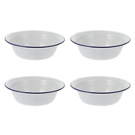 

Rosarivae 4Pcs Household Soup Bowls Enamel Soup Basins Practical Household Enamelware