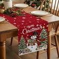 thumbnail image 3 of Red Snowman Christmas Dresser Scarf Farmhouse, Dining Table Decorations for Wedding/Parties, Gifts Xmas Tree Snowflake Winter Table Runner 72 Inches Long for Kitchen Dining, 18 x 72 In, 3 of 9