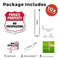 thumbnail image 3 of Private Property Shield Sign No Trespassing (10 Pack) 12 inch X 12 inch Shield Shaped Commercial Grade Plastic Signs with Aluminum Mounting Stakes Weather Resistant, UV Protected for, 3 of 8
