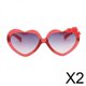thumbnail image 1 of 2x Gafas De Forma De Corazón Para Niños Gafas De Sol Portátiles Con Forma De Corazón Para Playa Cosplay Viajes Rojo, 1 of 10