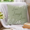 thumbnail image 3 of Pillow Covers 16x16 Set of 2, Sage Green Botanical Throw Pillow Covers Decorative Couch Cushion Cover, Farmhouse Laugh Love Leaves Microfiber Soft Square Pillowcases for Bedroom Living Room Sofa, 3 of 9