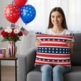 thumbnail image 3 of 2 Pack Outdoor Waterproof Throw Pillows,Red Blue Star and Stripe Flag Decorative Square Pillow Case Patio Pillows for Chair Couch Sofa 16x16in, 3 of 9