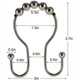 thumbnail image 6 of Black Shower Curtain Hooks, Double Shower Curtain Hooks, Stainless Steel Shower Curtain Rings for Shower Curtains, Set of 12, Black, 6 of 6