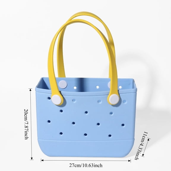 Eyucdvc Waterproof Perforated Beach Bag, Portable Personalizable Storage Tote Handbag with Mount Holes for Outdoor Activities