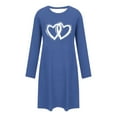 thumbnail image 4 of yillto Valentine's Day Nightdress for Women's Heart Printed Long Sleeve Sleepwear Loose Nightgowns, 4 of 6