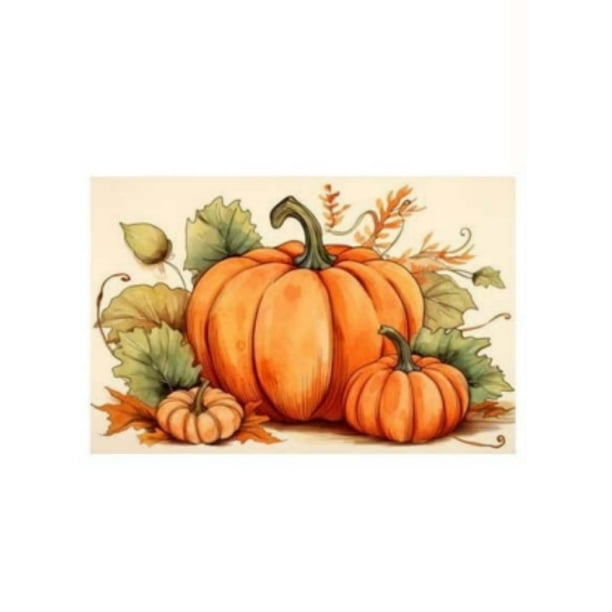 Felpudo de entrada con forma de calabaza y camión de Acción de Gracias