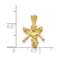 thumbnail image 4 of 14k Yellow Gold Satin Diamond Cut Polished Finish 3-D Angel Pendant, 4 of 4