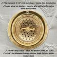 thumbnail image 3 of Westbrass 3-1/2" Wing Nut Twist Style Kitchen Drain Basket Strainer, Polished Brass, 3 of 15