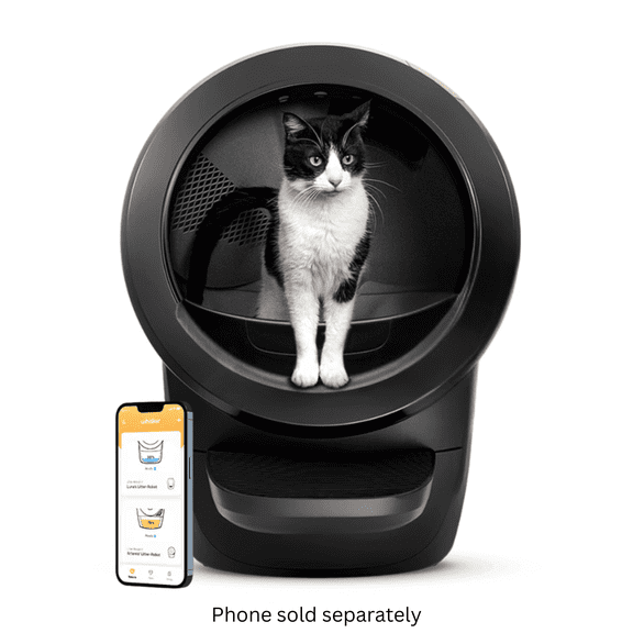 Litter-Robot 4 Automatic Self-Cleaning Cat Litter Box with Step, Black
