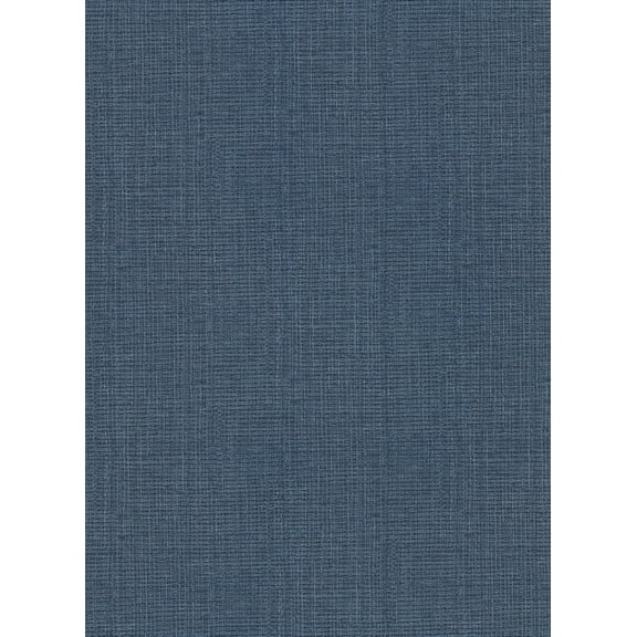 Warner Claremont Indigo Faux Grass Cloth Wallpaper