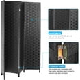thumbnail image 2 of NiamVelo 4 Panel Wood Room Dividers Folding Privacy Screen Portable Screen Partition Wall Dividers for Home Office, Black, 2 of 8
