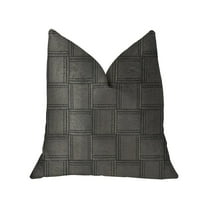 Plutus Licorice Black Artificial Leather Throw Pillow 12"L x20"W