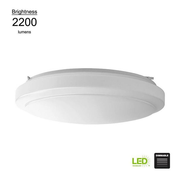 Hampton Bay Dimmable 20 In Round White Led Flush Mount Ceiling Light Fixture 2200 Lumens 4000k Bright New Open Box Com Hampton Bay Dimmable 20 In Round White, Does A Light Fixture Have To Be Dimmable