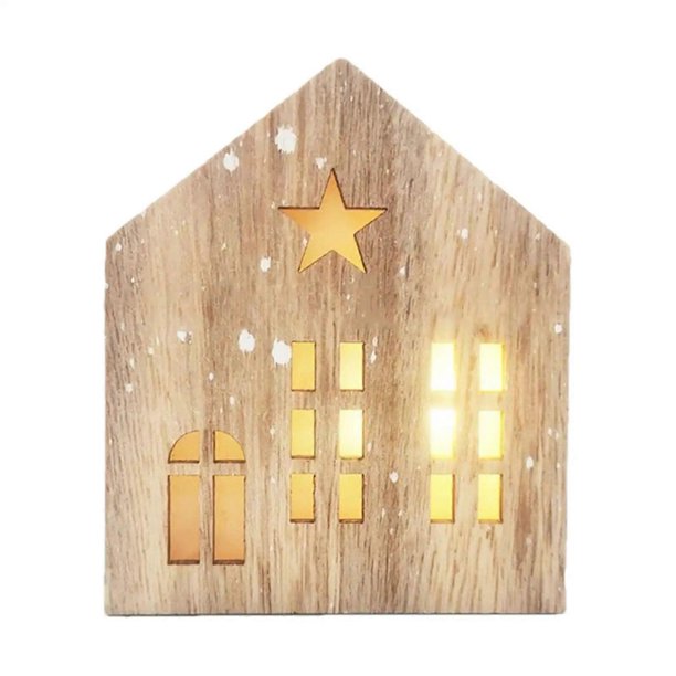 Christmas Wooden House Decor Christmas Led Light Wooden House Decor Christmas Party Supplies Indoor Home Decor Decorative House