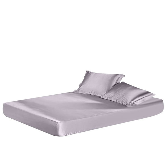 Bed Sheets Silk Silk Satin Silk Fitted Sheet Deep Pocket Bed Flat Sheet Set Bedding 3 Piece Pillow