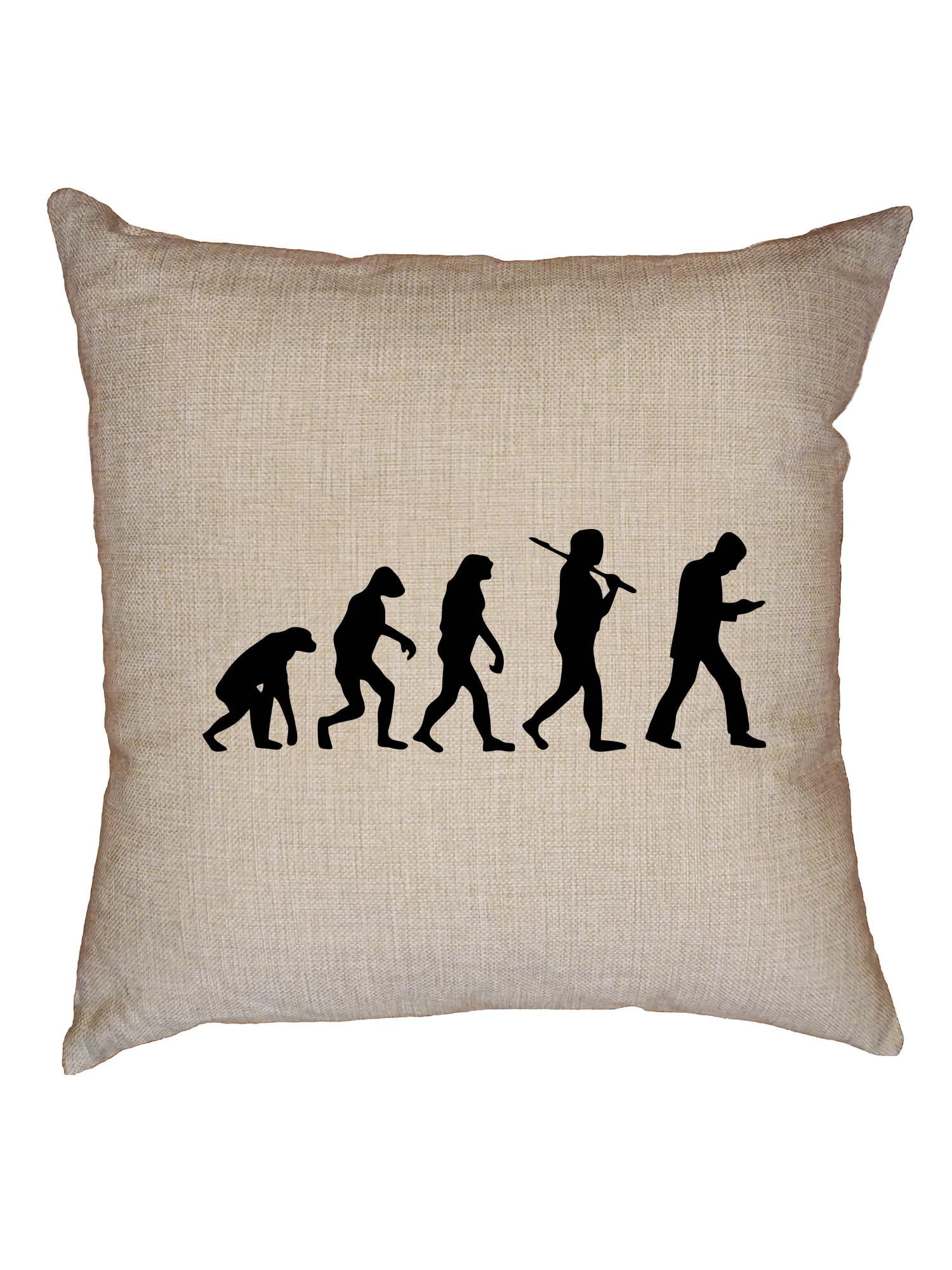 Evolution of Man to Person Texting Text Fanatic Decorative Linen