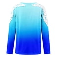 thumbnail image 4 of Women's O-Neck Lace Patchwork Tops Plus Size Long Sleeve Pullover Classic-Fit Hollow Out Gradient T-Shirts, 4 of 5