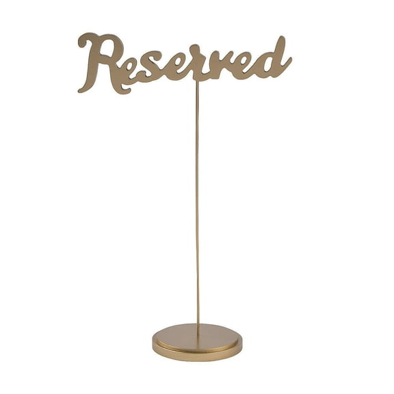 Gold Calligraphy Reserved Table Signs - Party Supplies - 6 Pieces