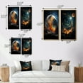 thumbnail image 4 of Designart "Celestial Worlds II" Galaxies Framed Wall Art Set Of 2 - Teal Fantasy Gallery Wall Frame Set For Home Decor, 4 of 7