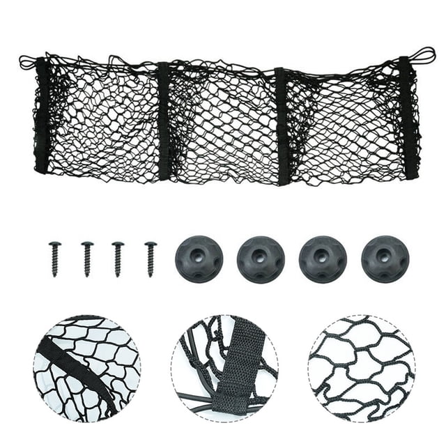 CRILSTYLEO Car Trunk Net De Malla Y Poliéster Organizador De Carga Para Vehículos Negro