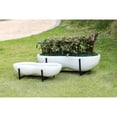 thumbnail image 2 of Luxen Home 2-Piece MgO Dual Bowl Planter with Iron Stand, 2 of 5