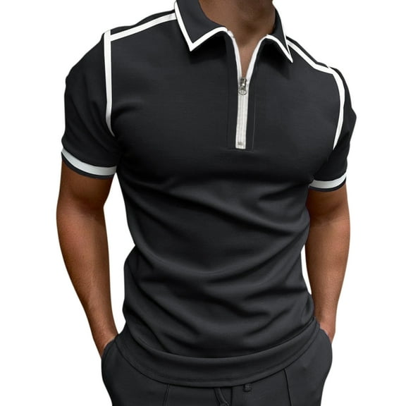 zuwimk Polo Shirts For Men,Mens Quarter Zip Polo Shirts Lightweight Texture Knit Golf Shirts White,XL