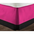 thumbnail image 3 of D.N.G. BEDDINGS 1 Piece Split Corner Two Tone Tailored Bed Skirt, Twin XL Size 24 Inch Deep Pocket, 800 Thread Count, 100% Egyptian Cotton, Solid Black/Hot Pink Color., 3 of 3