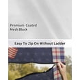 thumbnail image 6 of 4th of July RV Awning Sun Shade Screen 9'X15.3' Patriotic American Flag Mesh Sunscreen Floral Vase Star Freedom Awning Shade Screen with Zipper UV Blocker Completed Kits for RV Motorhome Camper, 6 of 7