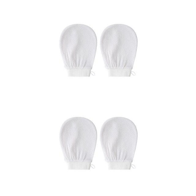 Advancent 2 uds guantes de baño guante de baño exfoliante limpieza corporal toalla de manopla multicolor piel muerta para herramienta de baño Blanco 2piezas