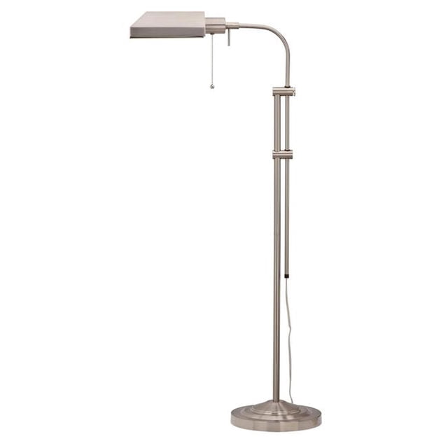 Benjara BM225080 Lampe sur Pied Rectangulaire en Métal avec Tige Réglable, Blanc
