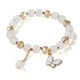 thumbnail image 1 of Nvzi Pulsera de mariposa de imitación de jade con forma de palomitas de maíz, pulsera de cristal de mariposa, pulsera de estilo chino para mujer, regalos, color blanco A, 1 of 5